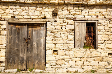 Fototapeta na wymiar Old wooden door and window