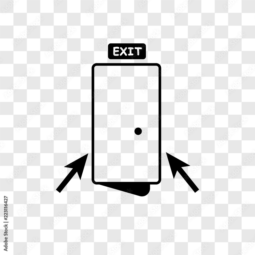 Aufkleber exit vector icon isolated on transparent background, exit logo design