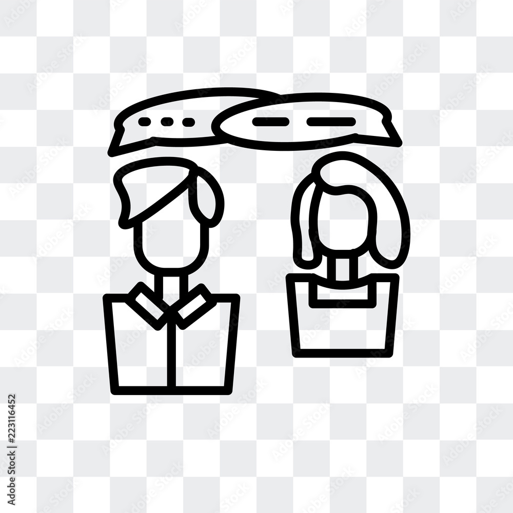 Poster conversation icon isolated on transparent background. modern and editable conversation icon. simple 