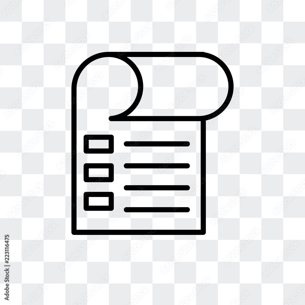 Poster list icon isolated on transparent background. modern and editable list icon. simple icons vector ill