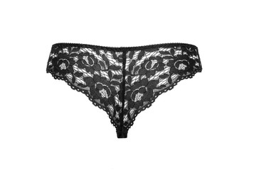 Luxurious underwear female black underwear, rear view