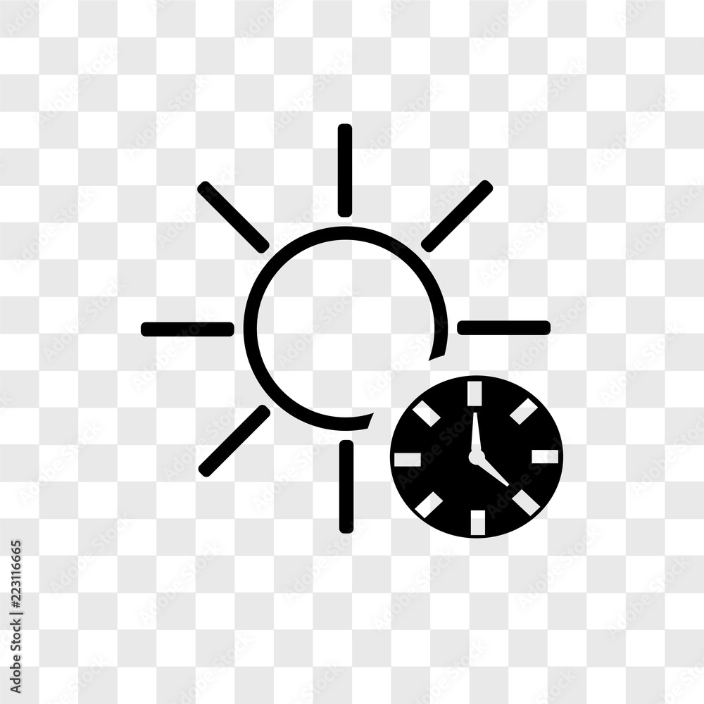 Poster sun clock icons isolated on transparent background. modern and editable sun clock icon. simple icon 