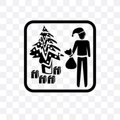 christmas tree icon isolated on transparent background. Simple and editable christmas tree icons. Modern icon vector illustration.