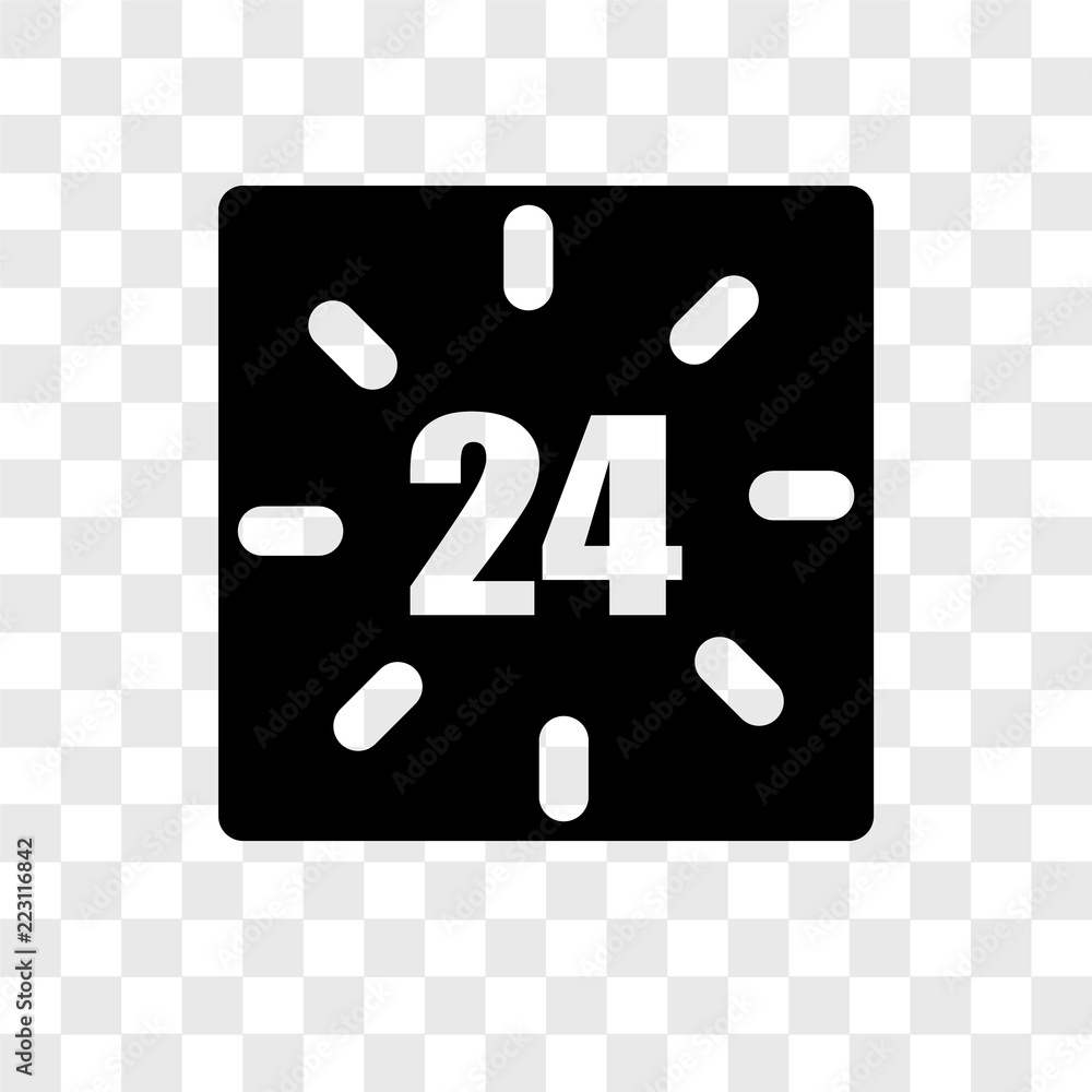 Poster 24 hours icons isolated on transparent background. modern and editable 24 hours icon. simple icon ve