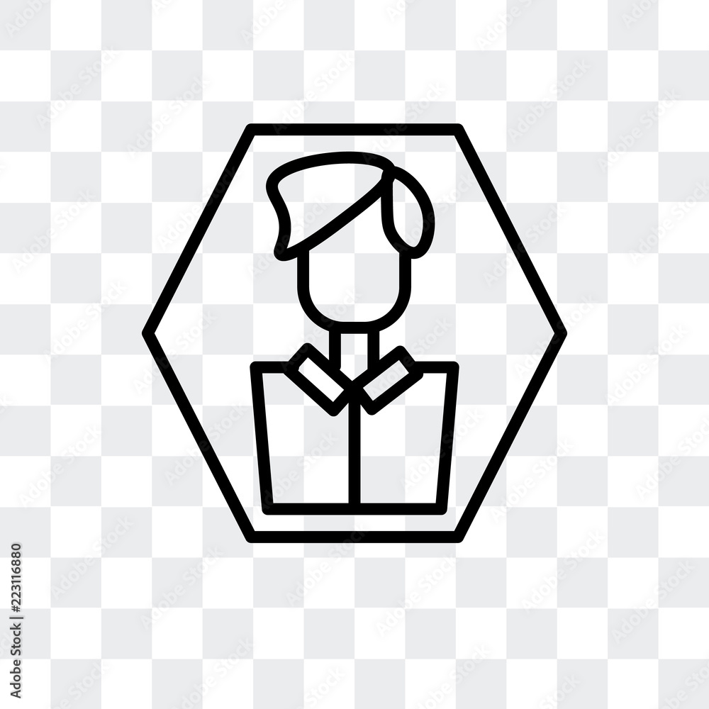 Poster manager icon isolated on transparent background. modern and editable manager icon. simple icons vect