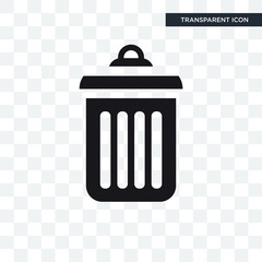 Recycle bin vector icon isolated on transparent background, Recycle bin logo design