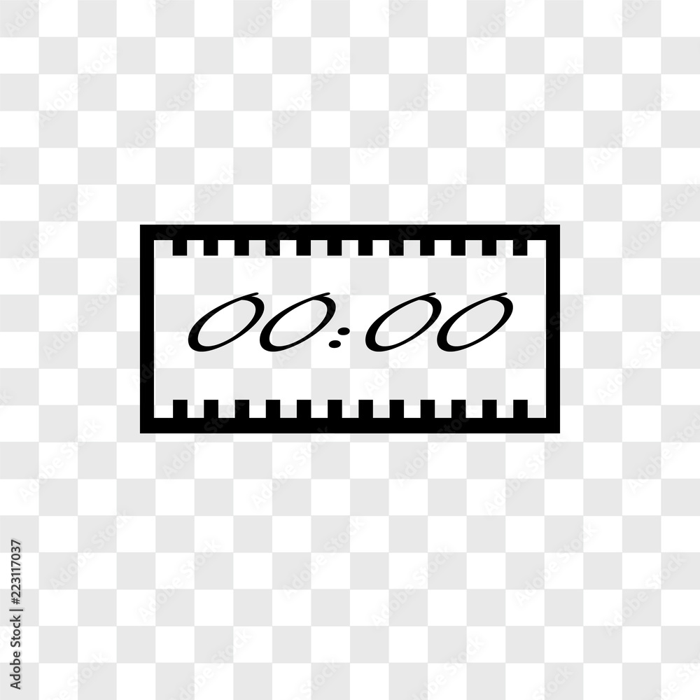 Poster digital clock icons isolated on transparent background. modern and editable digital clock icon. simp