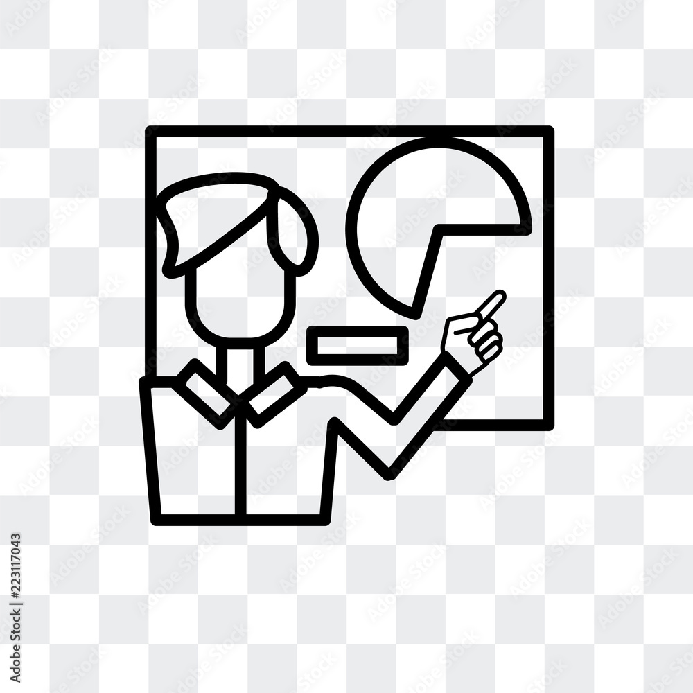 Poster presentation icon isolated on transparent background. modern and editable presentation icon. simple 