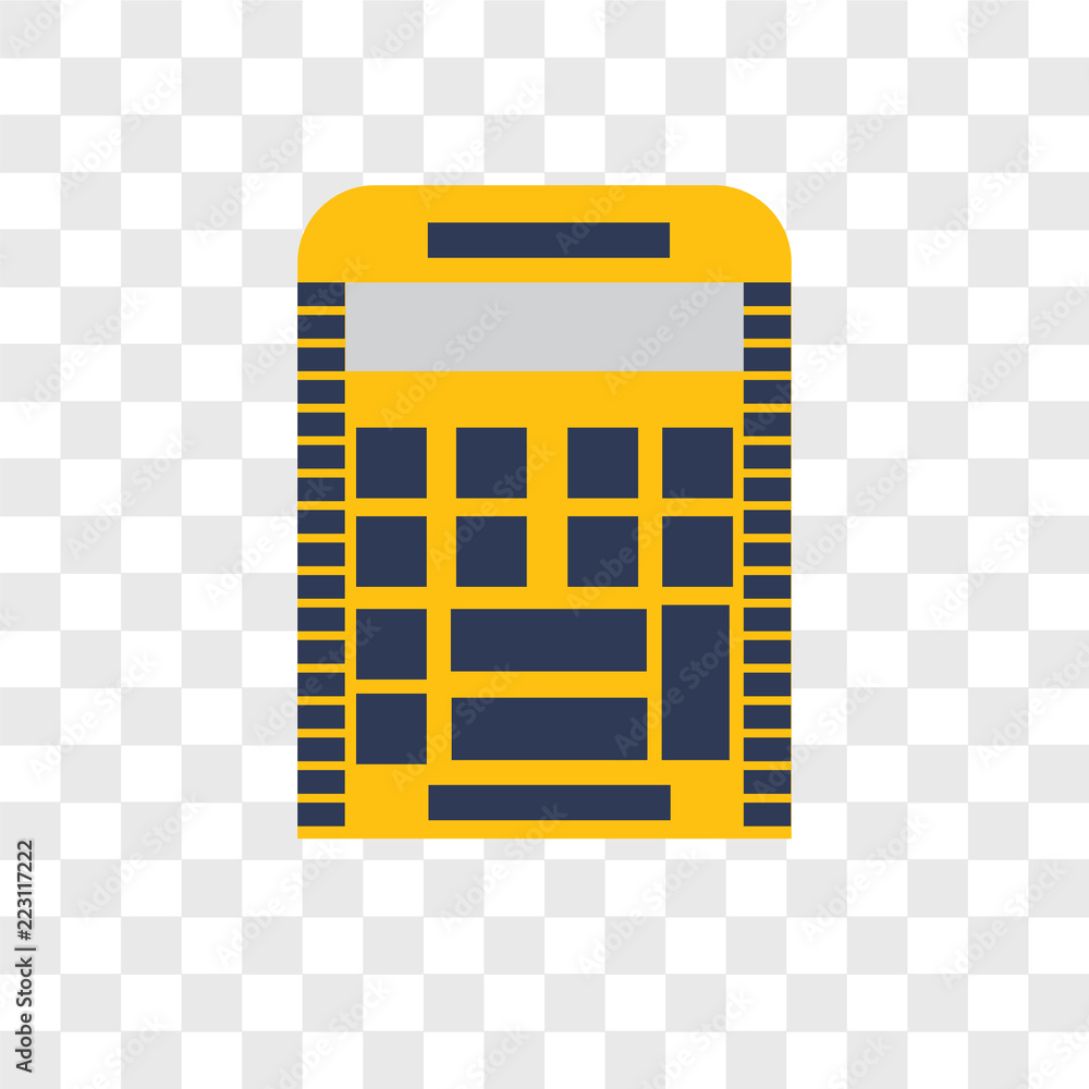 Poster calculator icons isolated on transparent background. modern and editable calculator icon. simple ico
