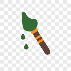 brush icons isolated on transparent background. Modern and editable brush icon. Simple icon vector illustration.