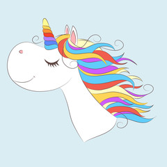 White girl Unicorn with Pink hair and stars.