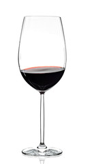 glass of wine on white background