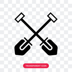 Shovel vector icon isolated on transparent background, Shovel logo design