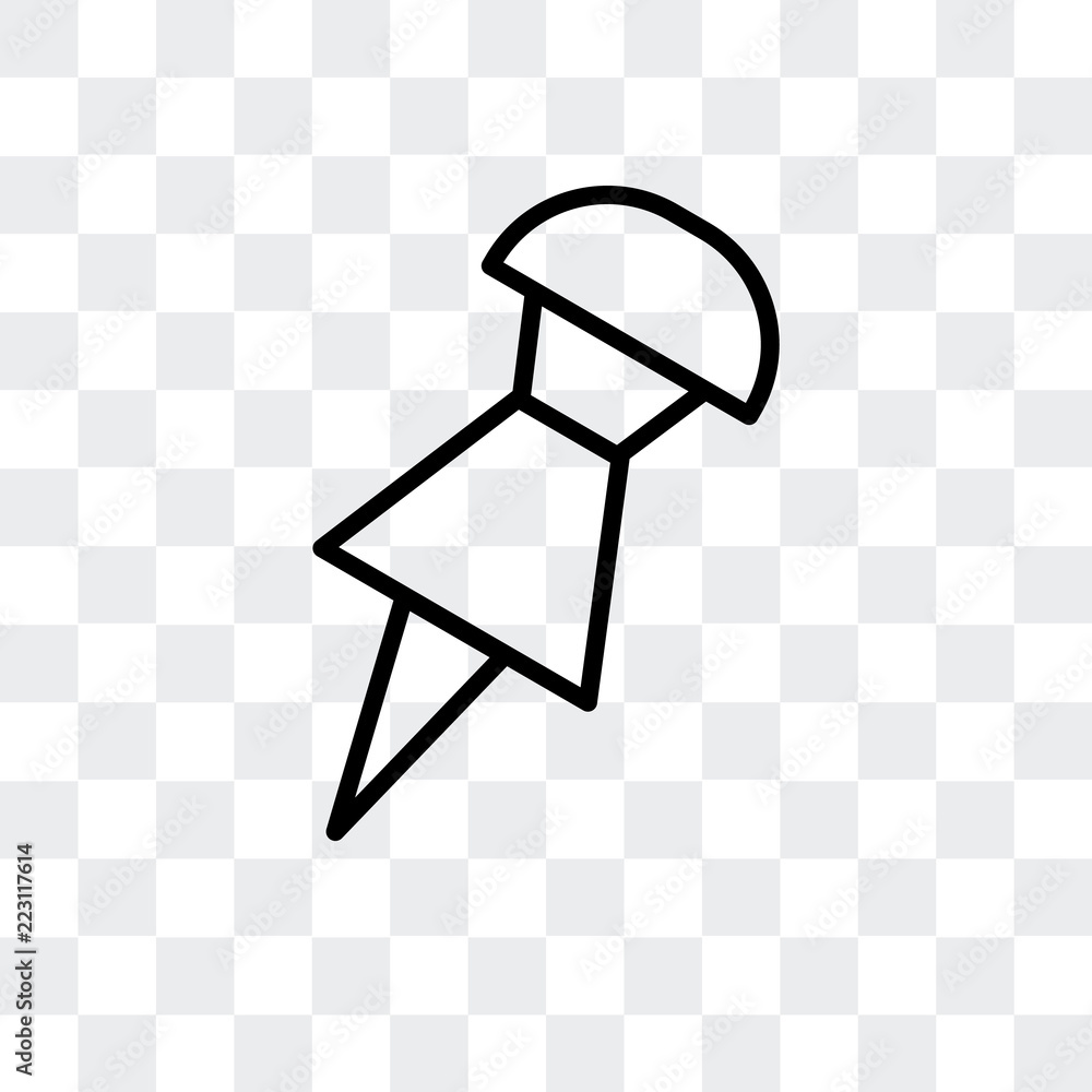 Poster pin icon isolated on transparent background. modern and editable pin icon. simple icons vector illus