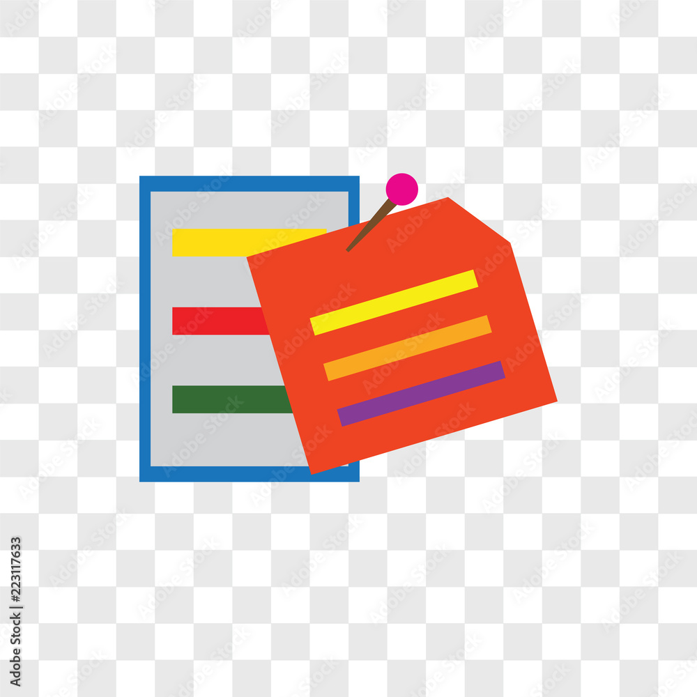 Poster post it icons isolated on transparent background. modern and editable post it icon. simple icon vect