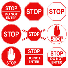 Sign STOP. Entry prohibited, prohibition sign red. Do not enter. Flat design, vector illustration, vector.