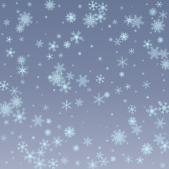 Winter blue background with snowflakes. Vector Illustration.