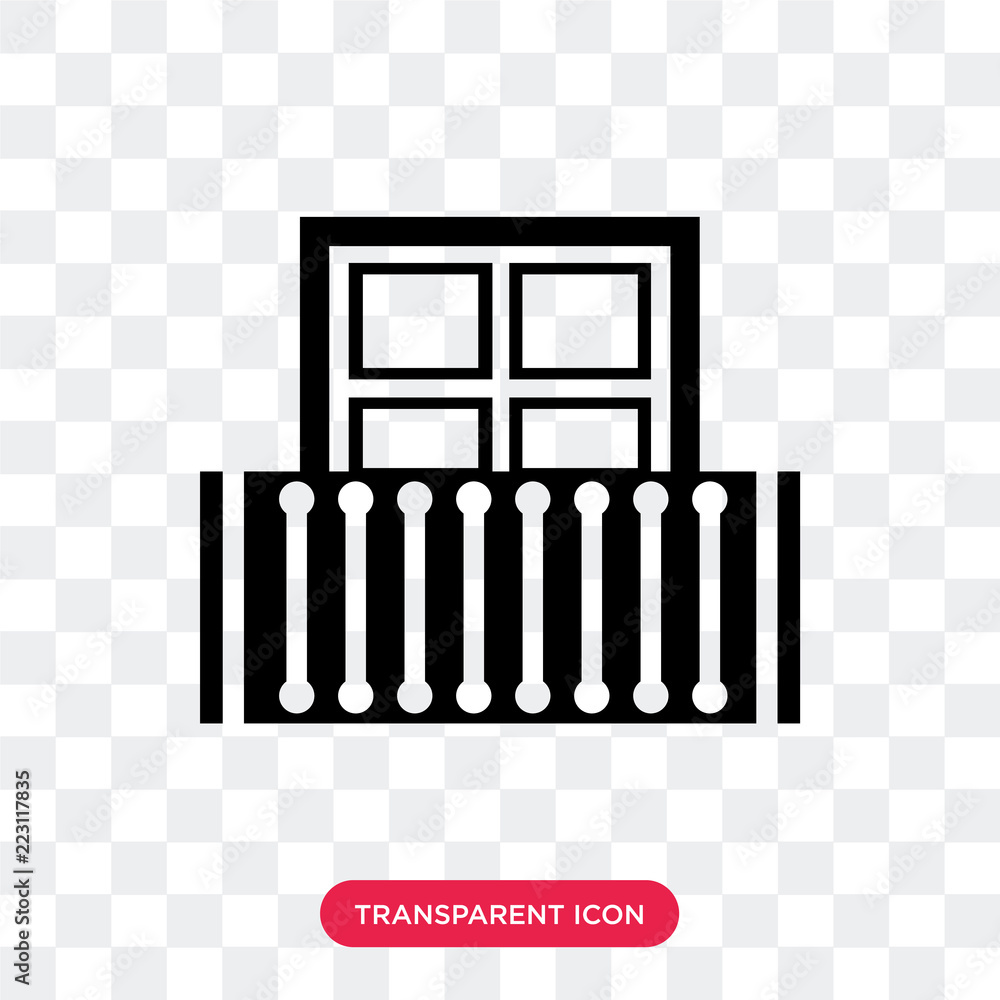 Wall mural Balcony vector icon isolated on transparent background, Balcony logo design