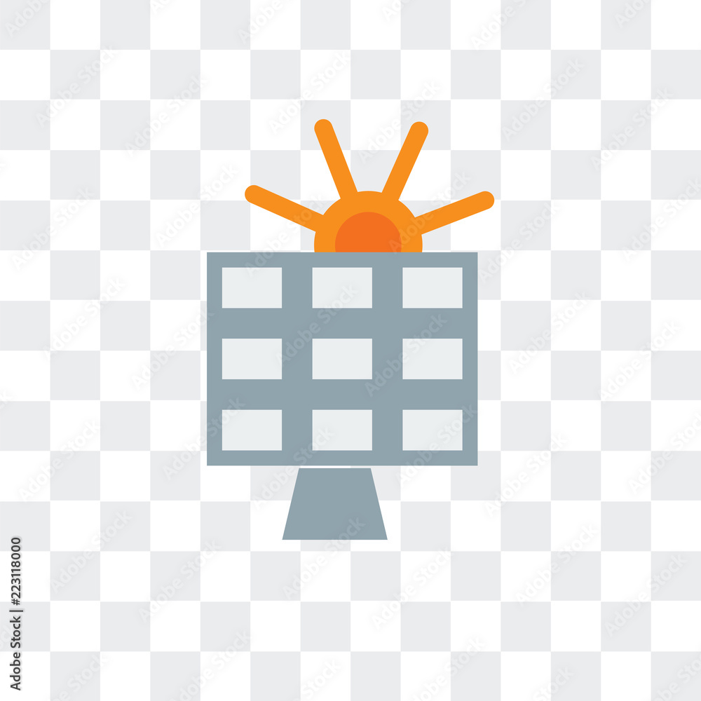 Poster solar panel icon isolated on transparent background. modern and editable solar panel icon. simple ic