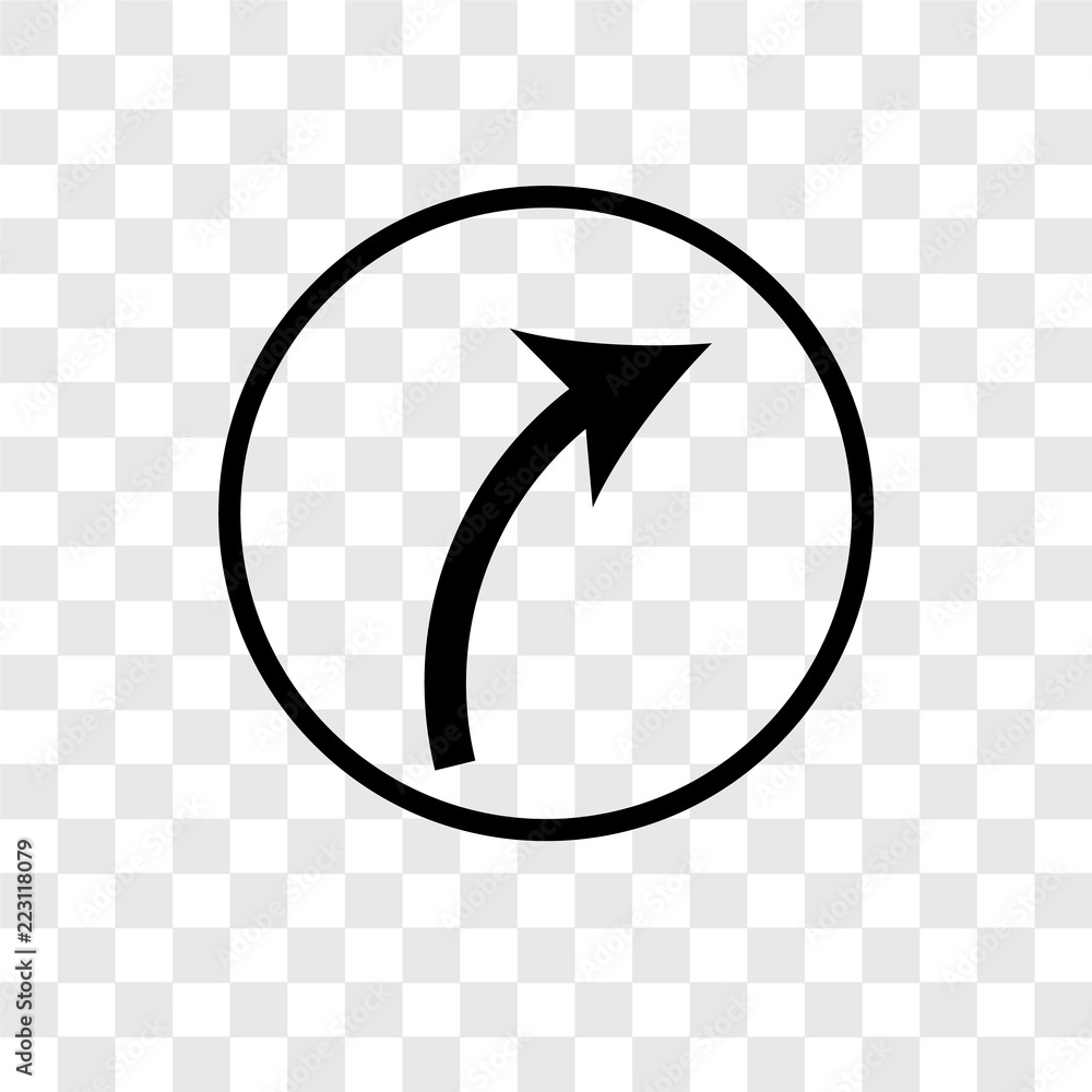 Poster right curve vector icon isolated on transparent background, right curve logo design