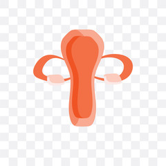 fallopian tube icon isolated on transparent background. Simple and editable fallopian tube icons. Modern icon vector illustration.