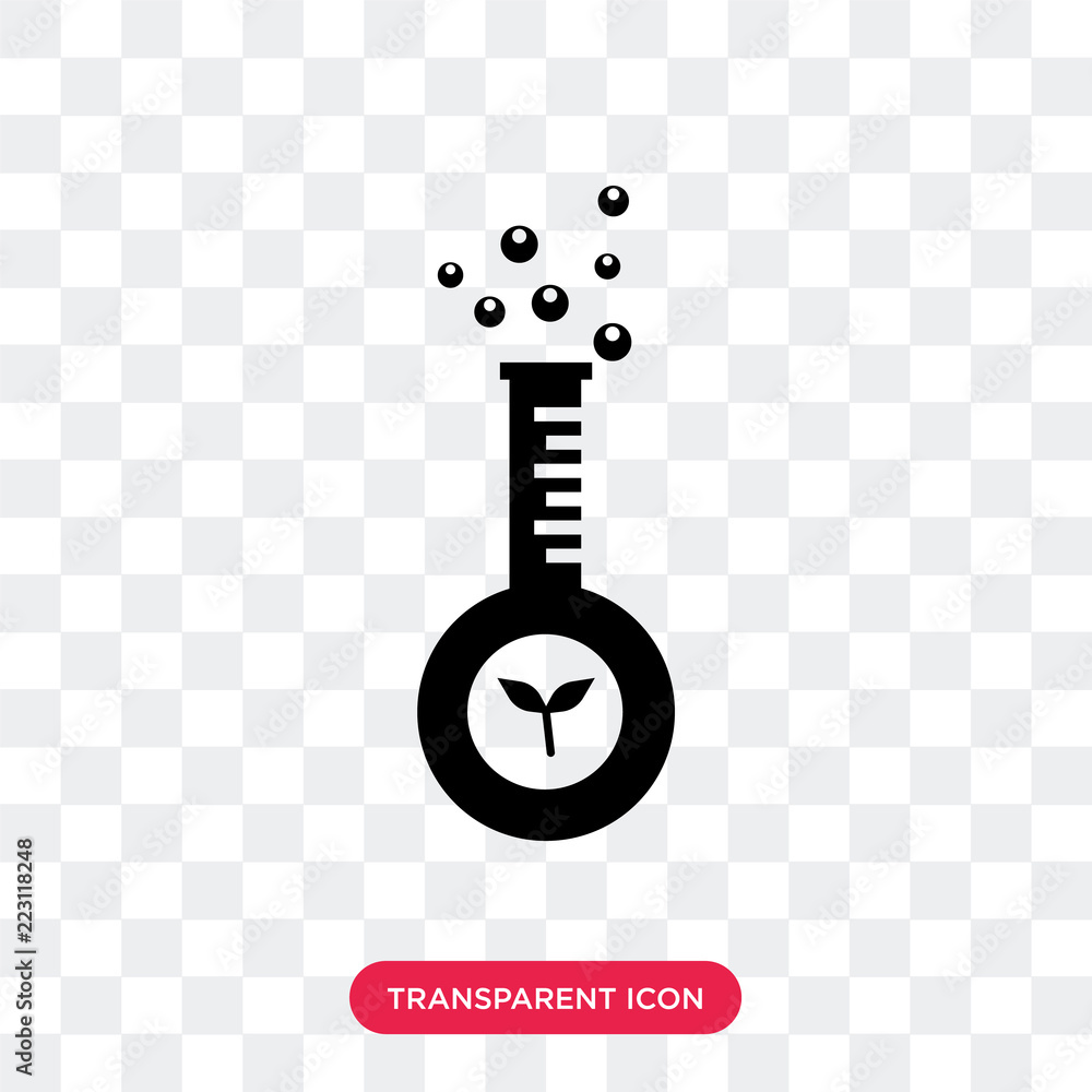 Poster flask vector icon isolated on transparent background, flask logo design