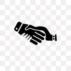 handshake icon on transparent background. Modern icons vector illustration. Trendy handshake icons