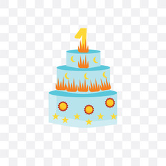 birthday cake icon isolated on transparent background. Simple and editable birthday cake icons. Modern icon vector illustration.