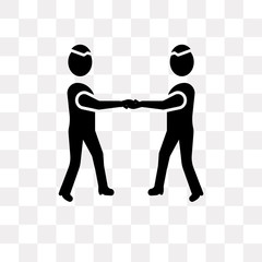 holding hands icon on transparent background. Modern icons vector illustration. Trendy holding hands icons