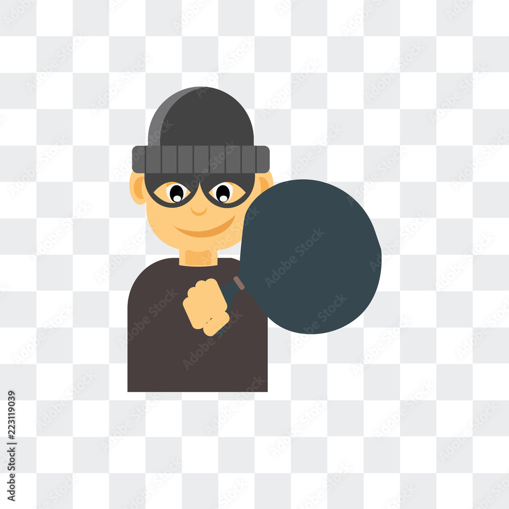 Poster robbery icon isolated on transparent background. modern and editable robbery icon. simple icons vect