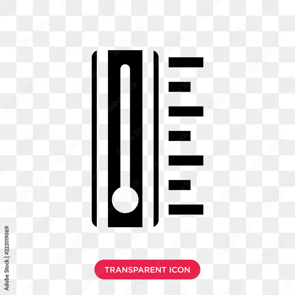 Poster thermometer vector icon isolated on transparent background, thermometer logo design