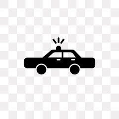 police car icon on transparent background. Modern icons vector illustration. Trendy police car icons © MMvectors