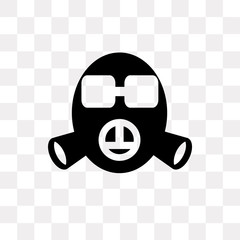 gas mask icon on transparent background. Modern icons vector illustration. Trendy gas mask icons