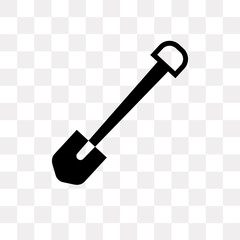 shovel icon on transparent background. Modern icons vector illustration. Trendy shovel icons
