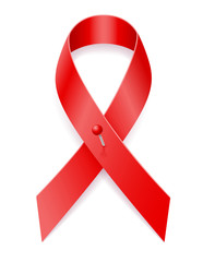 red ribbon aids awareness stock vector illustration