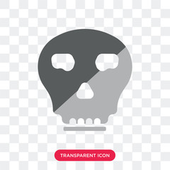 Skull vector icon isolated on transparent background, Skull logo design