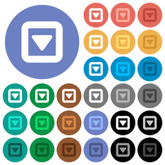 Toggle down round flat multi colored icons