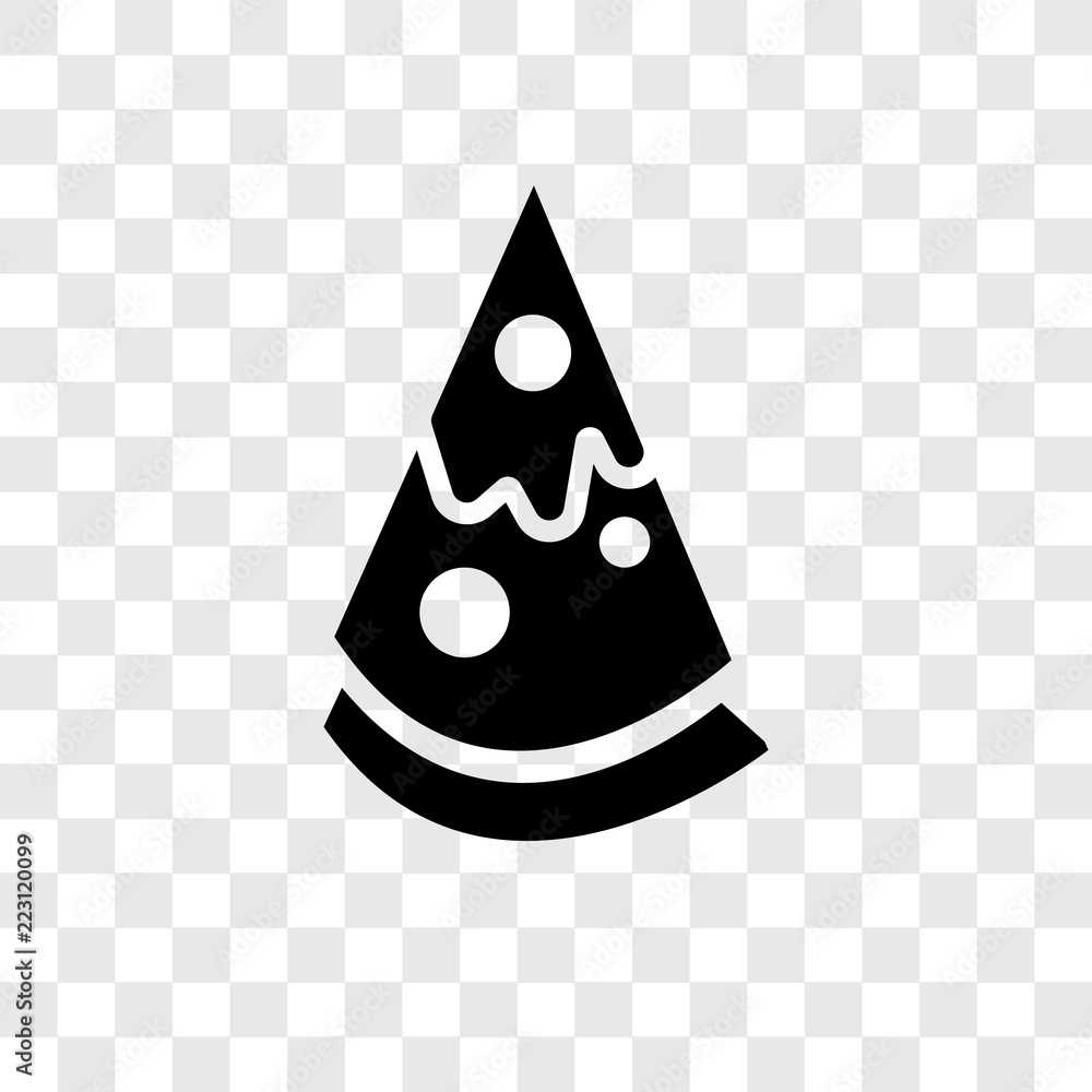 Poster pizza slice vector icon isolated on transparent background, pizza slice logo design