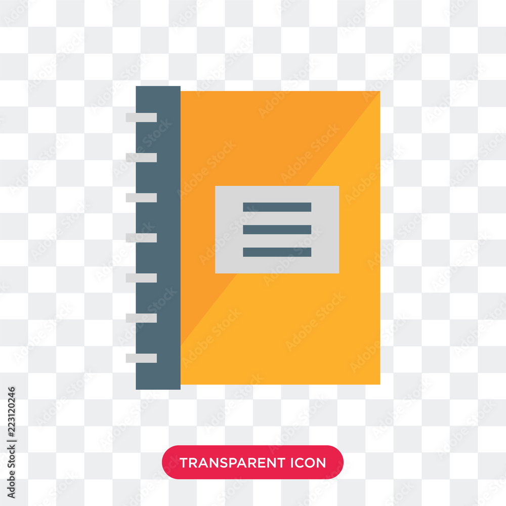 Poster notepad vector icon isolated on transparent background, notepad logo design