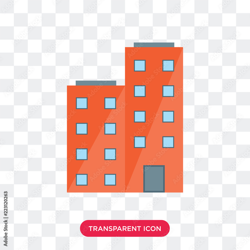 Poster building vector icon isolated on transparent background, building logo design
