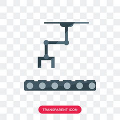 Conveyor vector icon isolated on transparent background, Conveyor logo design