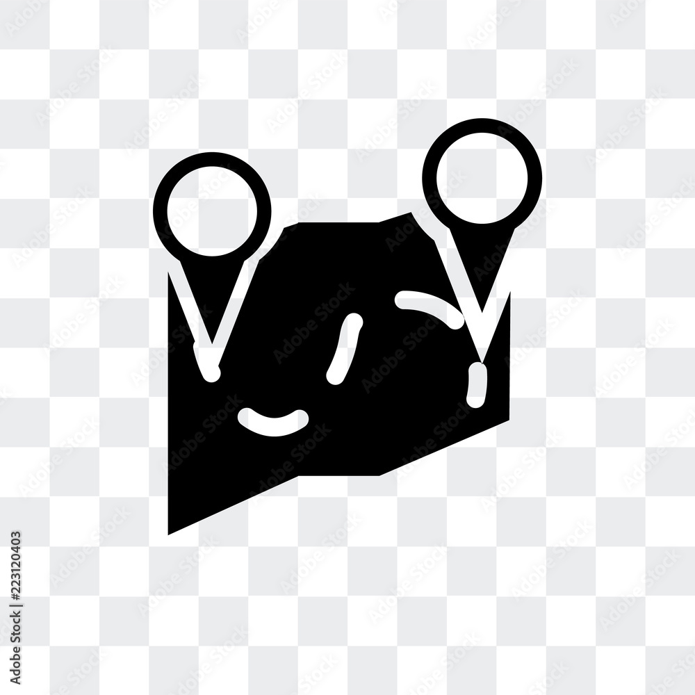 Aufkleber route icon isolated on transparent background. modern and editable route icon. simple icons vector i