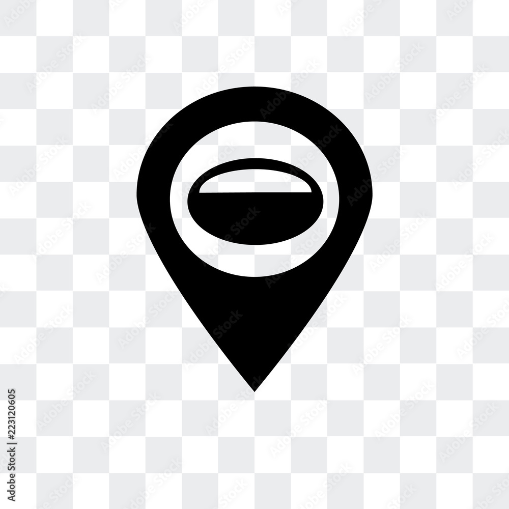 Poster pin icon isolated on transparent background. modern and editable pin icon. simple icons vector illus