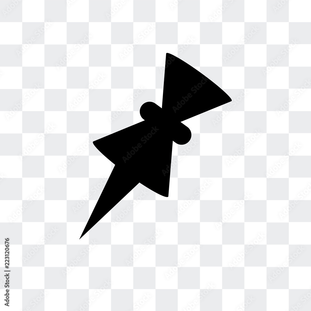 Poster push pin icon isolated on transparent background. modern and editable push pin icon. simple icons ve