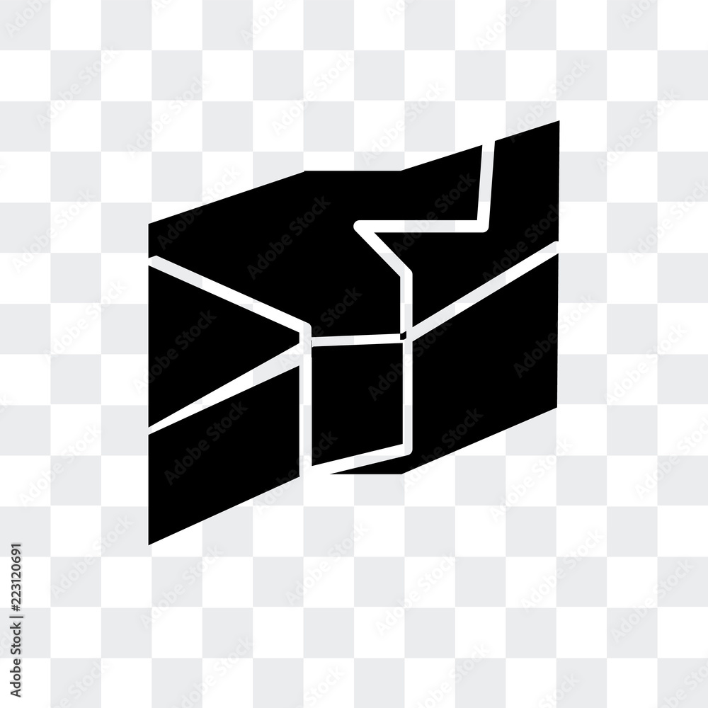 Poster map vector icon isolated on transparent background, map logo design