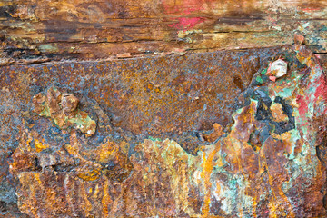 Colorful patterns and surfaces of rusted steel.