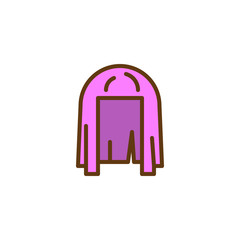 Cleopatra Wig filled outline icon, line vector sign, linear colorful pictogram isolated on white. Costume party symbol, logo illustration. Pixel perfect vector graphics