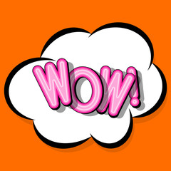Cloud frame for wow expression, popart speech bubble.