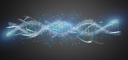 View of a 3d render DNA isolated on a background