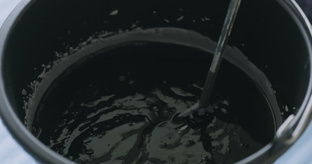 adding black ink to micro concrete plaster